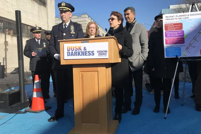Department of Transportation Commissioner Polly Trottenberg and NYPD Chief of Transport William Morris offer updates on the increase in traffic deaths in 2019.